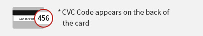 CVC Code appears on the back of the card 